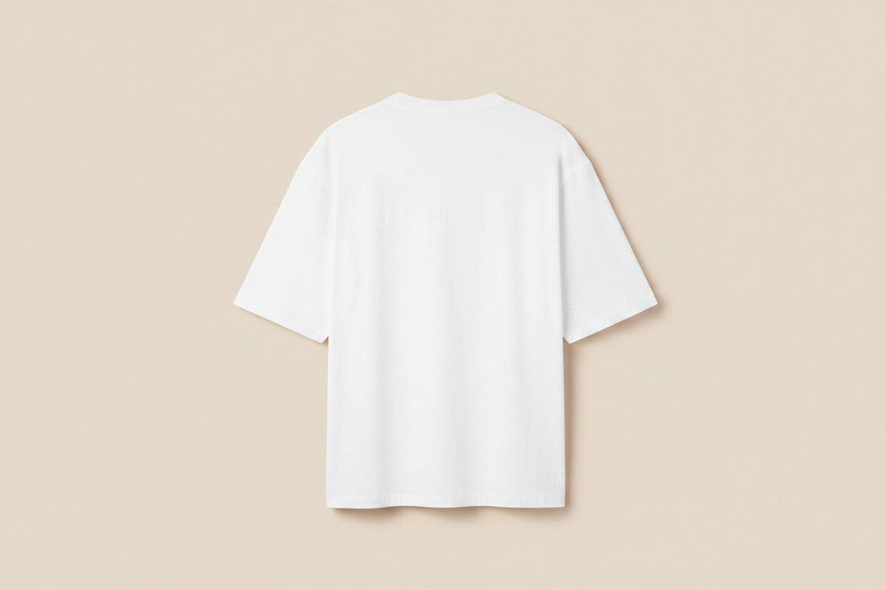 White t-shirt on a white background