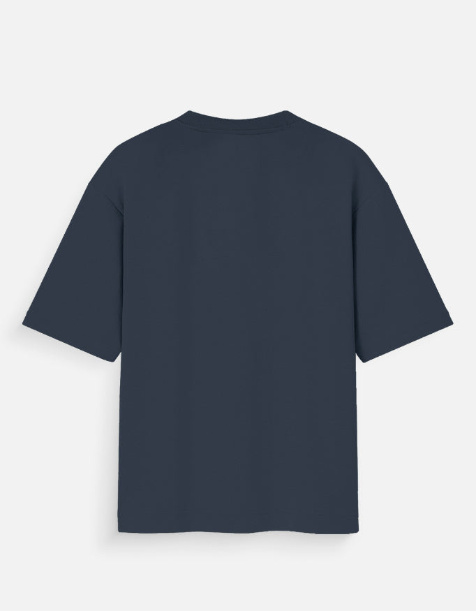 Navy blue t-shirt on a white background