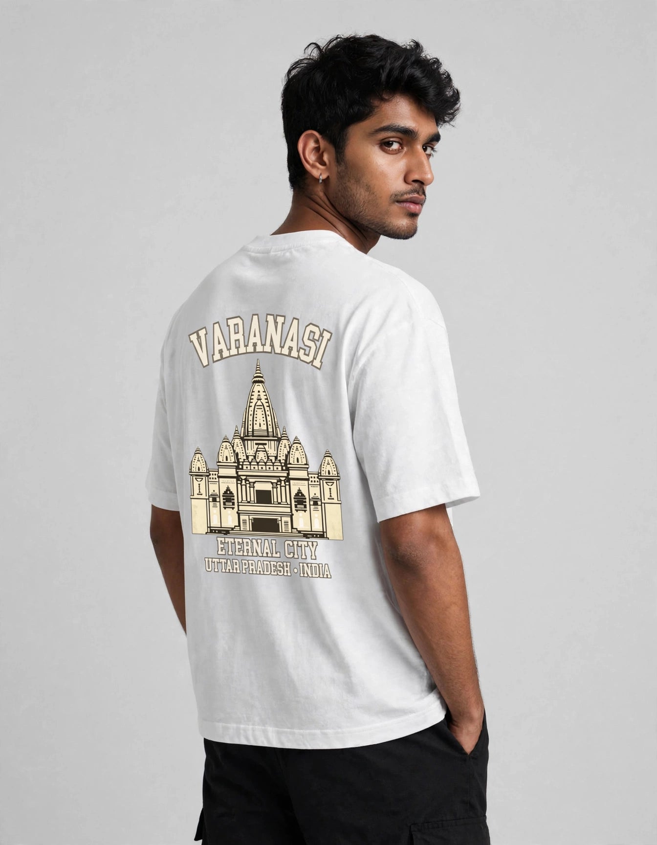 Varanasi Oversized Tee - White