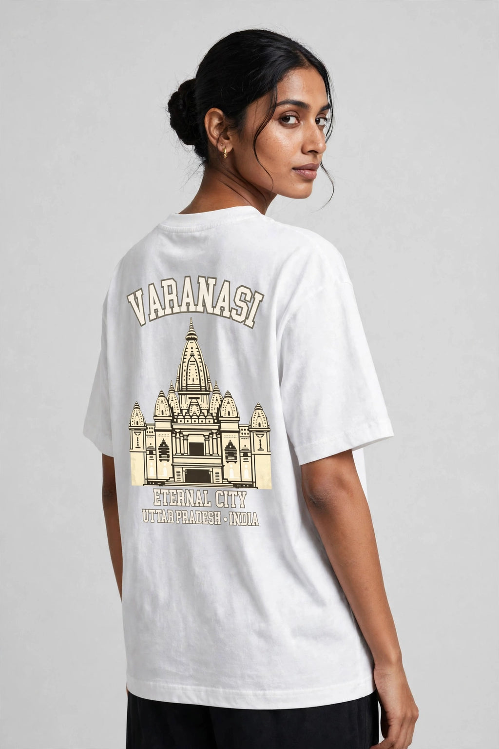 Varanasi Oversized Tee - White